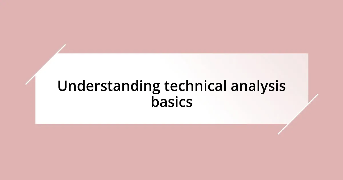 Understanding technical analysis basics